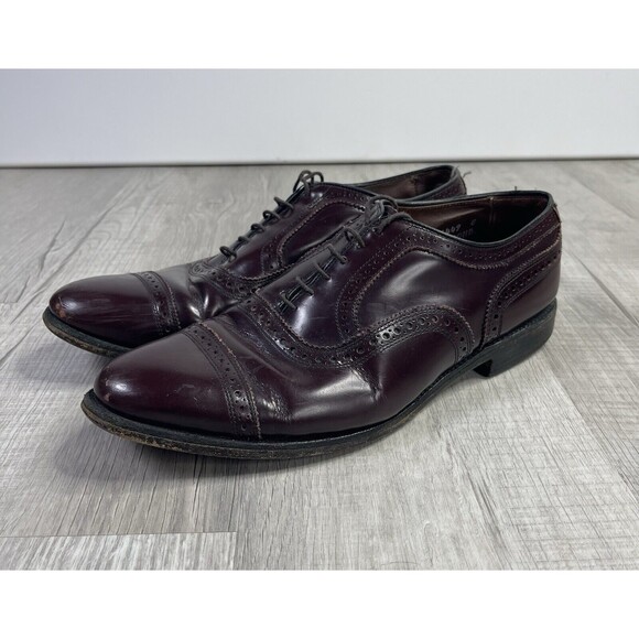 Allen Edmonds Oxblood Burgundy Leather Captoe Oxford Dress Shoes 9.5 D Read G - Picture 1 of 11